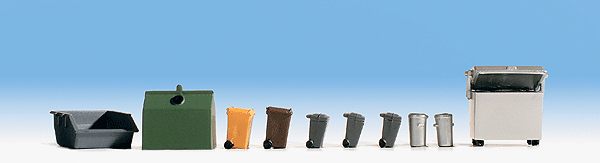 Street Accessories -- Trash Cans & Dumpster Set