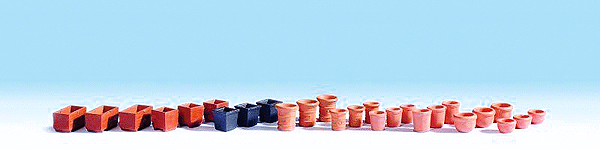 Flowerpots -- 27 Pieces (3 Each of 9 Different Styles)