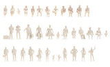 Unpainted Figures -- 24 Each: Travelers, Passers-By & Seated (72 Figures Total)-1