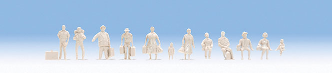 Unpainted Figures -- 24 Each: Travelers, Passers-By & Seated (72 Figures Total)-2