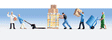Warehouse Workers w/Accessories -- 5 Workers, Pallet Jack, Pallet, Dolly & Crate