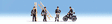 Chimney Sweeps w/Accessories -- 4 Sweeps, 2 Ladders, Hoses & Bike