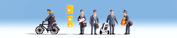 German Mail/Postal Carriers -- 5 Letter Carriers, Bicycle & Accessories
