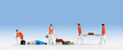 First Responders/Paramedics & Patients -- 4 EMTs & 2 Patients