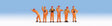 Railroad Switch Crew -- Orange Uniforms pkg(6)-1