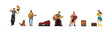 Street Artists/Musicians -- 5 Figures, Dog, Accessories-1
