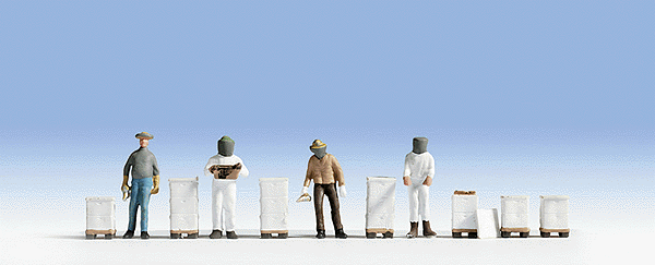 Beekeepers with Beehives -- 5 Figures, 3 Hives-1