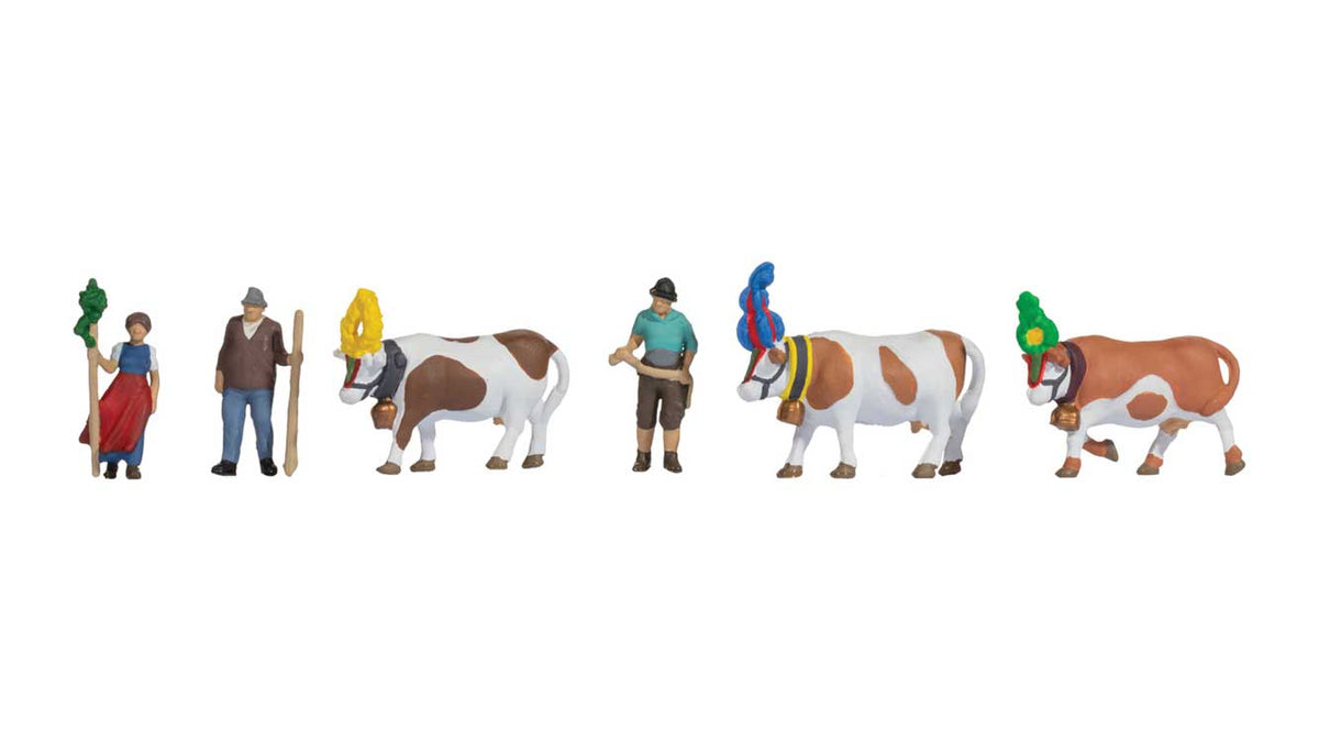 Alpine Cattle Drive -- 3 Figures, 3 Cows-2