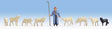 Sheep and Shepherd -- 1 Shepherd, 1 Dog, 7 Sheep-1