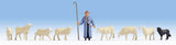 Sheep and Shepherd -- 1 Shepherd, 1 Dog, 7 Sheep-1