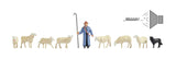 Sheep and Shepherd -- 1 Shepherd, 1 Dog, 7 Sheep-2
