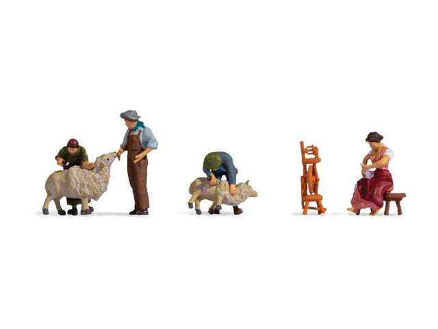 Sheep Shearing -- 4 People, 2 Sheep
