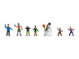 Children in the Snow -- 6 Kids, Snowman