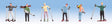 Recreation & Sports -- Skiers pkg(6) (Two Female, Four Male)