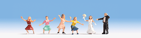 Wedding Couple -- Couple, Preist, Flower Girl, 2 Guests-1