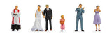 Wedding Couple -- Couple, Preist, Flower Girl, 2 Guests-2
