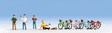 Cyclists -- 3 People with Bikes
