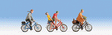 Cyclists -- 4 People & 3 Bicycles
