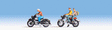 Motorcyclists/Motorbikers -- 3 People & 2 Bikes Set #1