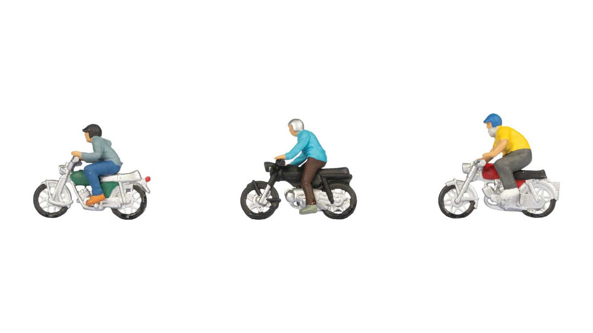 Moped Riders -- 3 People with Mopeds