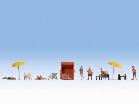 Bathing - Swimming - Beach with Accessories -- 6 Figures, Beach-Pool Accessories