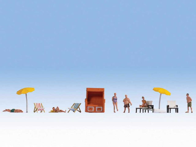 Bathing - Swimming - Beach with Accessories -- 6 Figures, Beach-Pool Accessories