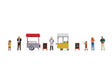 Ice Cream and Hotdog Carts -- 6 Figures, 2 Carts, 2 Signs-1