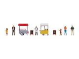 Ice Cream and Hotdog Carts -- 6 Figures, 2 Carts, 2 Signs-1