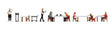 Restaurant Figure Set -- 7 Figures, 4 Tables, 6 Chairs, Service Cart-1