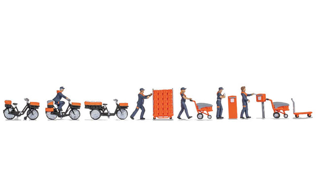 Netherlands Post -- 5 Figures, 3 Bicycles, 2 Basket Carts, 1 Flatcart, 1 Bin Cart, 2 Mailboxes-1