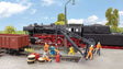 Engine/Locomotive Facility Figures & Details -- 5 Figures, 4 Drums, 3 Cable Reels, Crane, Skate Rack, Welding Cart