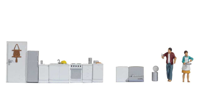 Kitchen Themed Figures Set  -- 2 Figures & Kitchen Furniture