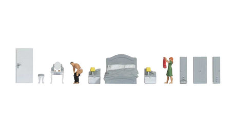 Bedroom Themed Figures Set -- 2 Figures & Bedroom Furniture
