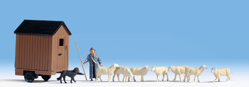 Shepherd's Wagon -- With Shepherd & Sheep
