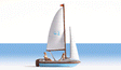 Sailboat - Assembled -- w/2 Figures