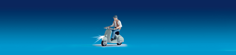 Motor Scooter w/Working LED Lights & Driver -- White