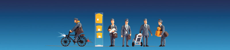 German Postal Carriers w/Accessories -- Includes 1 on Lighted Bicycle