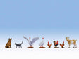 Farm Animals -- 2 geese, 3 Chickens, 1 Each: Goat, Dog, Cat