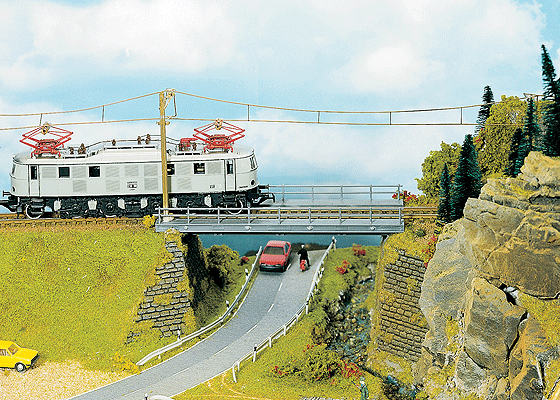 Straight Steel Bridge -- 7 x 2-1/4"   17.8 x 5.7cm