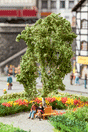 Birch Tree w/Circular Bench -- 4-1/2"  11.5cm