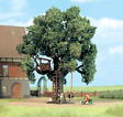Treehouse Scene -- w/Oak Tree