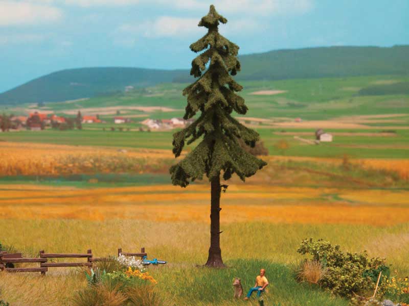 High-Trunk Weathered Spruce Tree -- 5-3/4"  14.5cm Tall