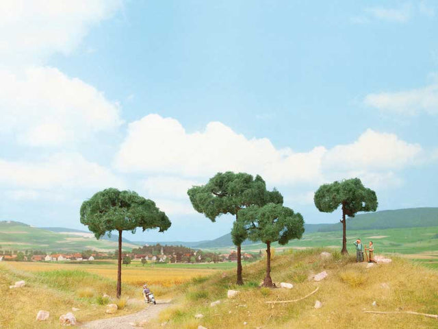 Stone Pine Trees -- 1 Each: 3-3/8" 8.5cm and 4-1/2" 11.5cm Tall-1