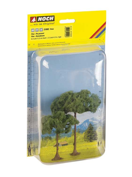 Stone Pine Trees -- 1 Each: 3-3/8" 8.5cm and 4-1/2" 11.5cm Tall-2