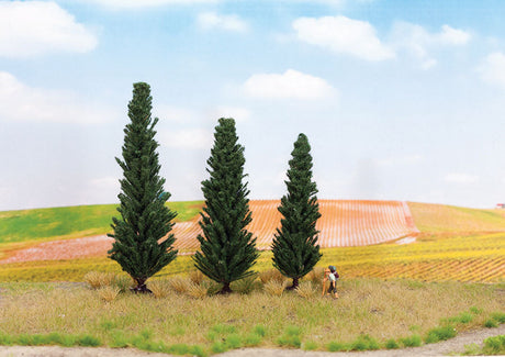 Cypress Trees -- 1 Each: 3-3/8, 4-5/16 & 5-1/8"  10, 11 & 13cm Tall pkg(3)-1