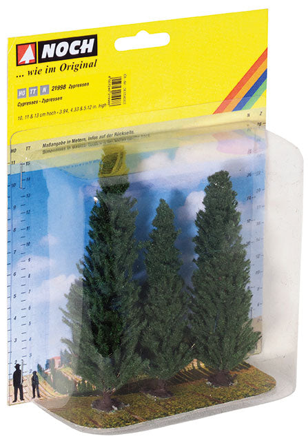 Cypress Trees -- 1 Each: 3-3/8, 4-5/16 & 5-1/8"  10, 11 & 13cm Tall pkg(3)-2