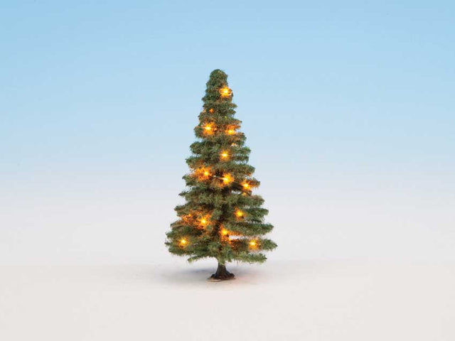 Fir Tree with Working LED Christmas Lights -- 3-1/8"  8cm Tall