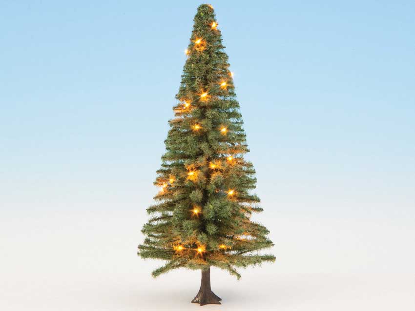 Fir Tree with Working LED Christmas Lights -- 4-3/4"  12cm Tall
