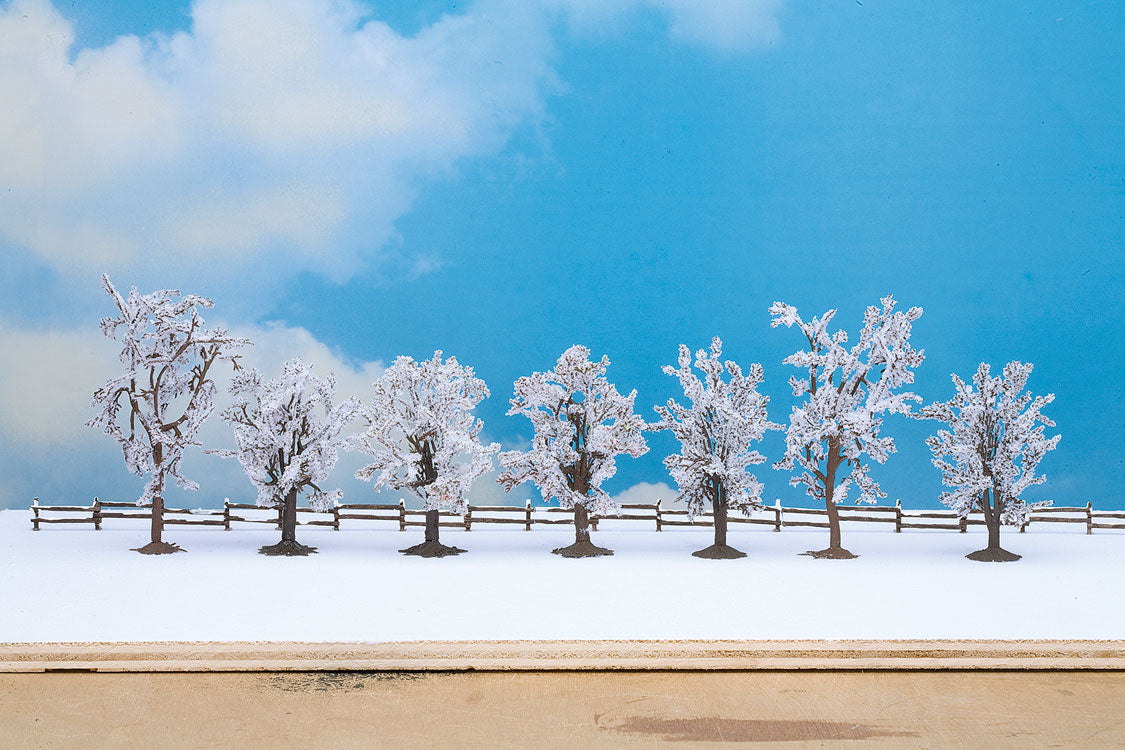 Winter Deciduous Trees w/Snow -- 3-1/8 TO 3-15/16"  7.9 to 10cm pkg(7)-1