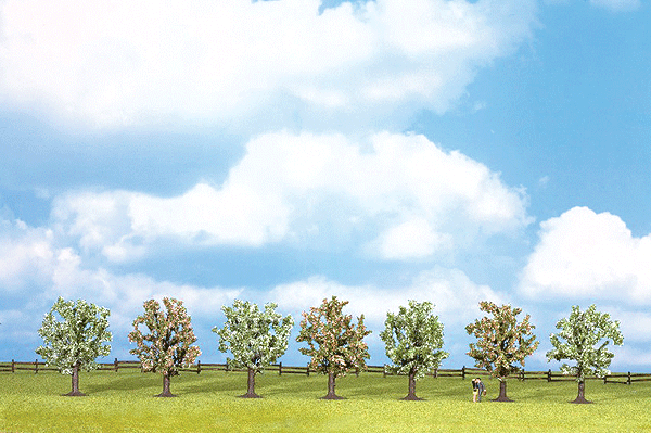 Classic Series Deciduous Tree Economy Pack -- Blossoming Fruit 3-1/8"  8cm Tall pkg(7)
